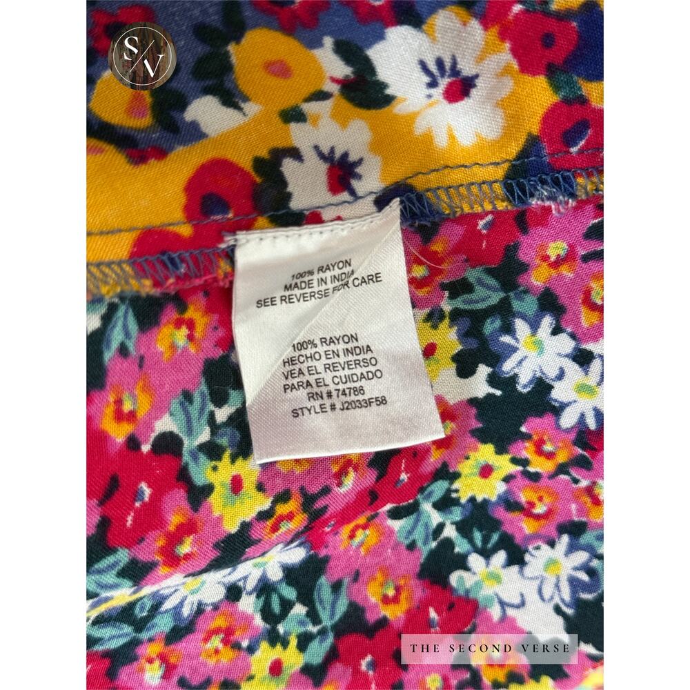 Patrons of Peace Multi Floral Tie Spaghetti Strap Dress Size Large - Picture 8 of 8